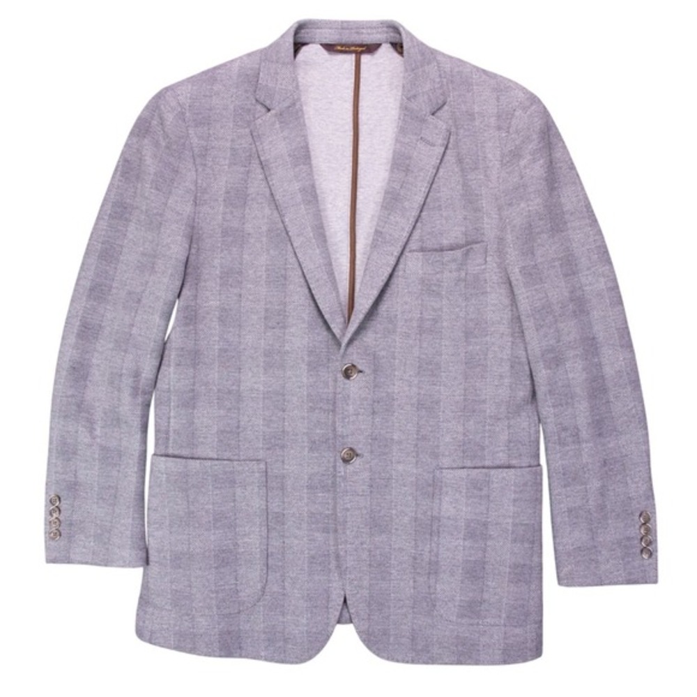 Robert Talbott Marin Mens L Gray Check Sport Coat Unstructured Blazer Jacket